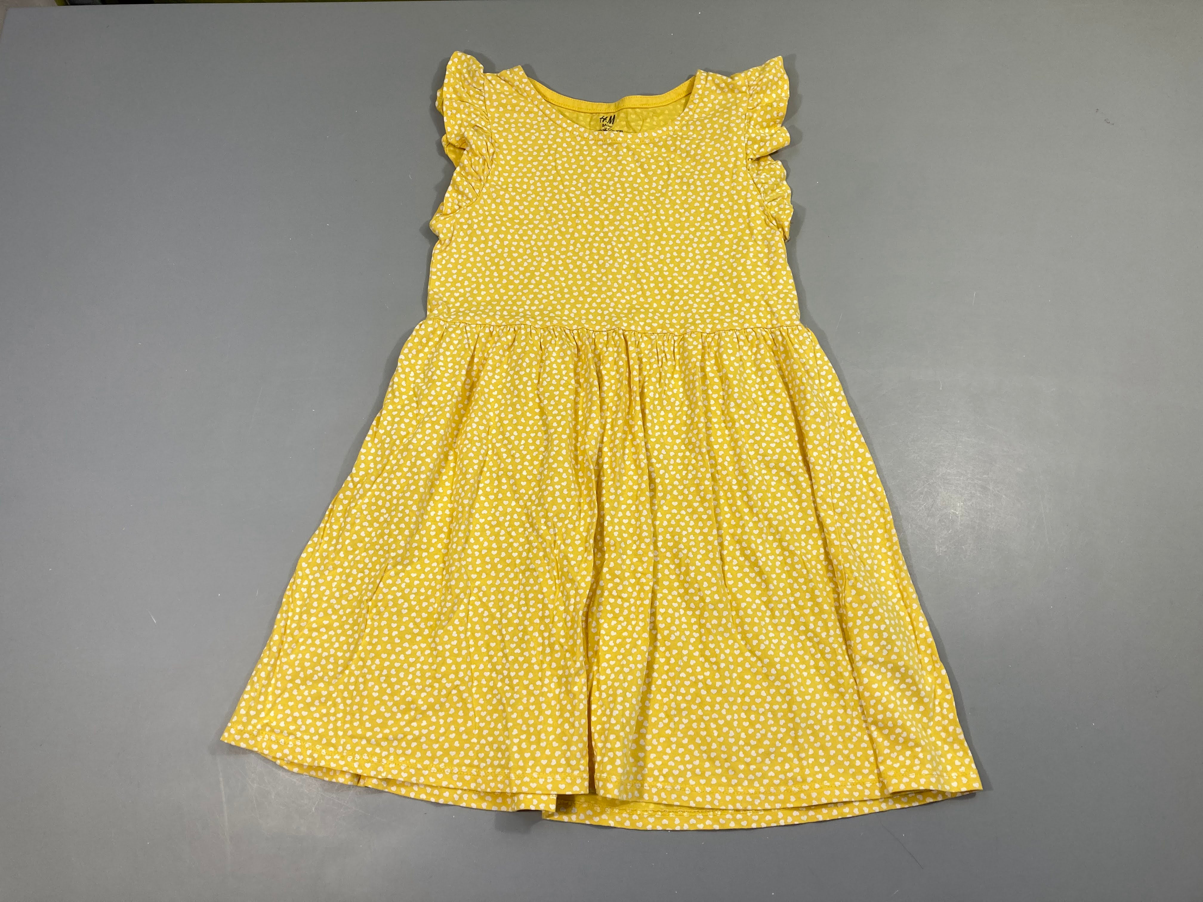 Robe m.c jersey jaune pois