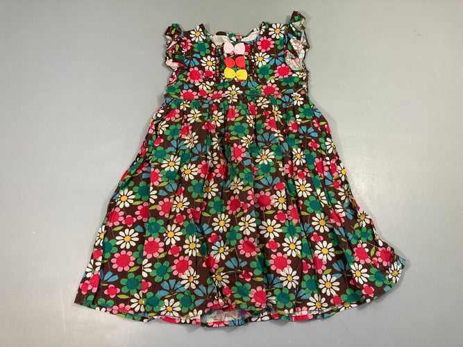 Robe m.c brune fleurs, moins cher chez Petit Kiwi