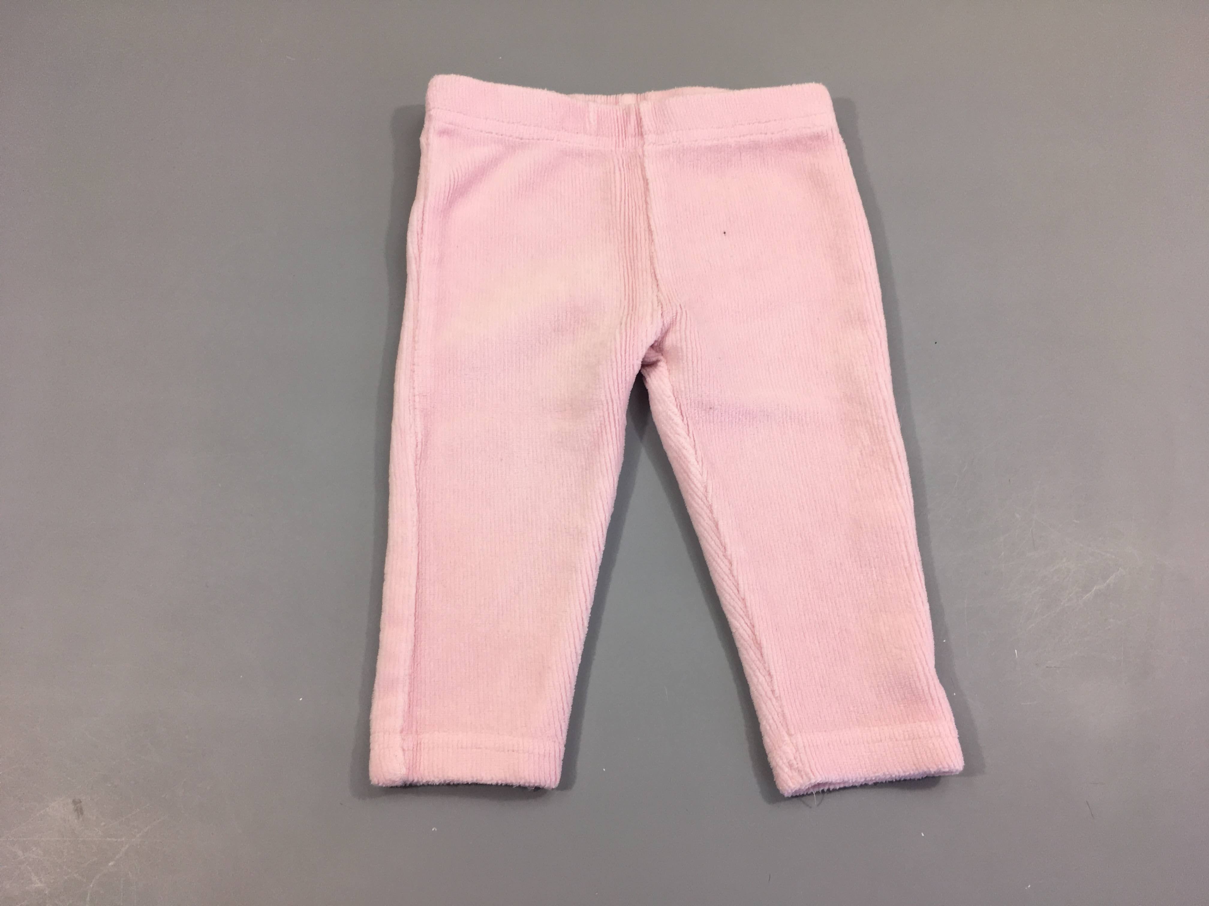 Legging velours côtelé rose clair