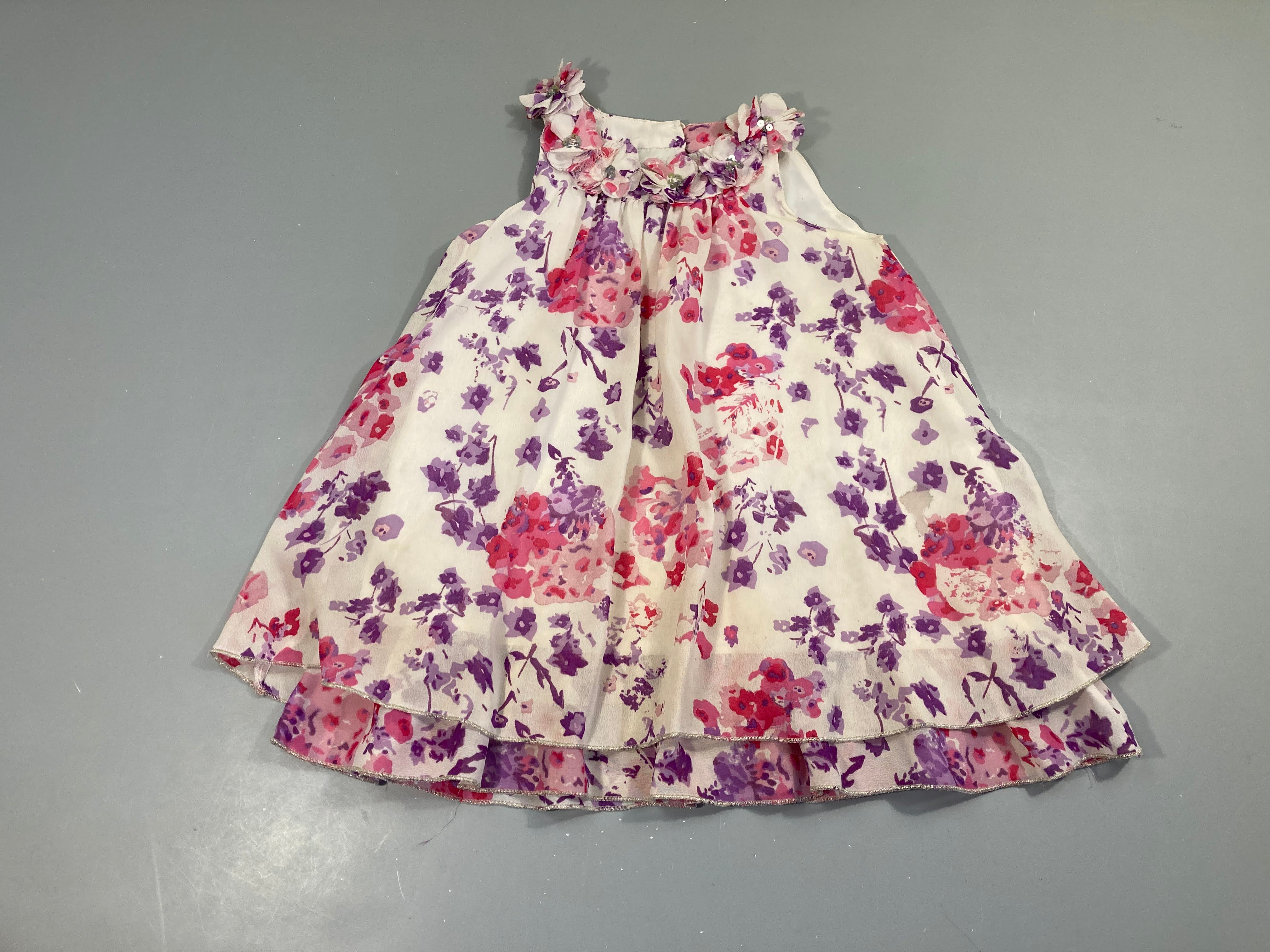 Robe s.m voile blanc fleurs