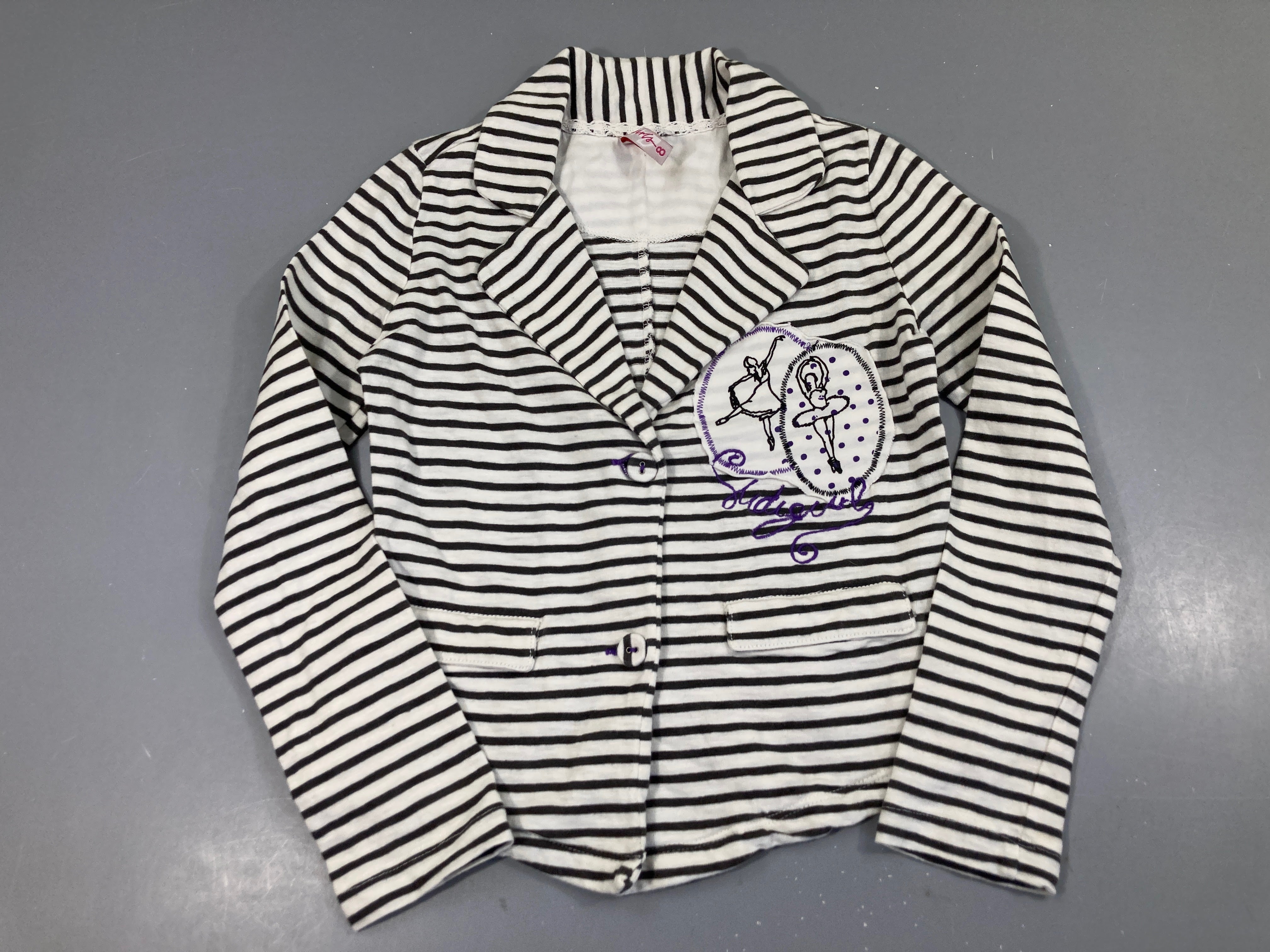 Veste blazer molleton blanc rayé noir danseuses, Didi