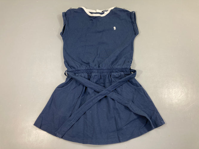 Robe m.c coton piqué bleu marine, moins cher chez Petit Kiwi