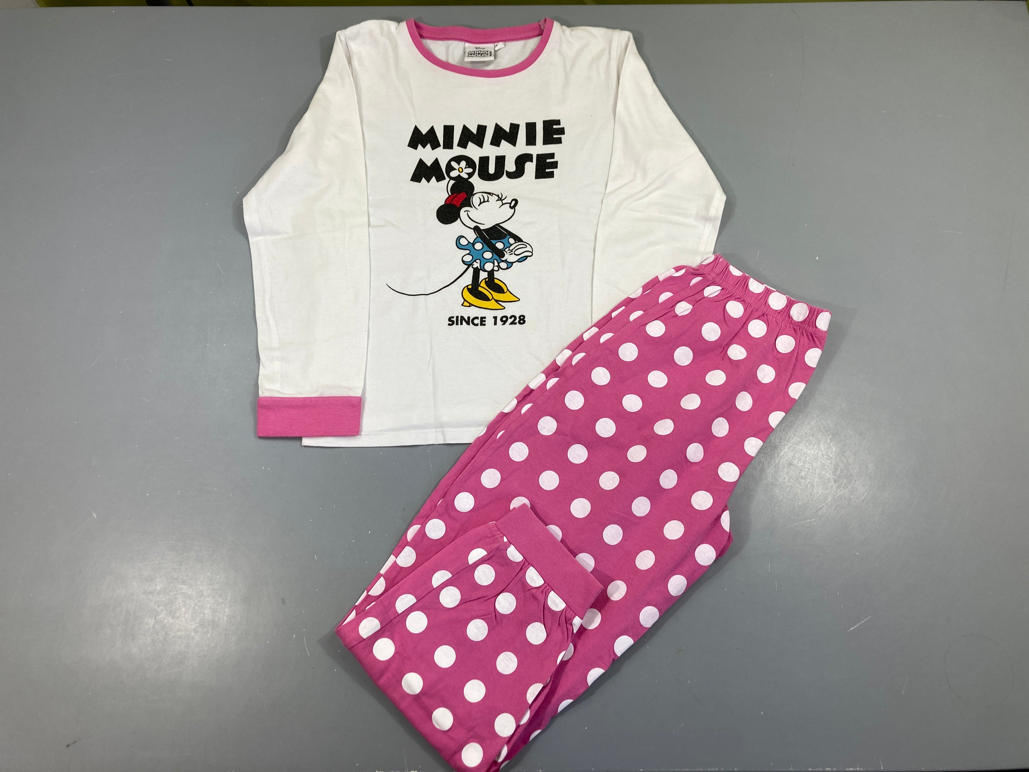 Pyjama 2pcs jersey blanc-rose Minnie Mousse