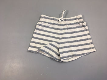 Short jersey blanc rayé bleu marine