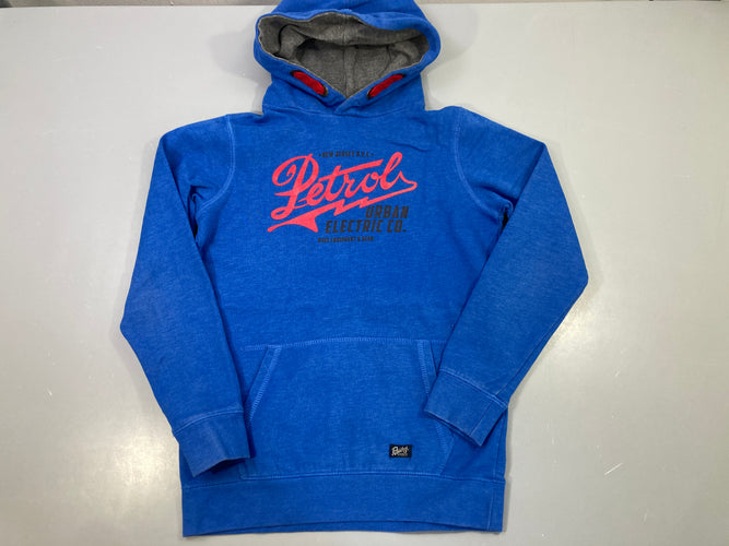 Sweat capuche bleu Petrol Ur.ban Electric Co, flocage usé, moins cher chez Petit Kiwi