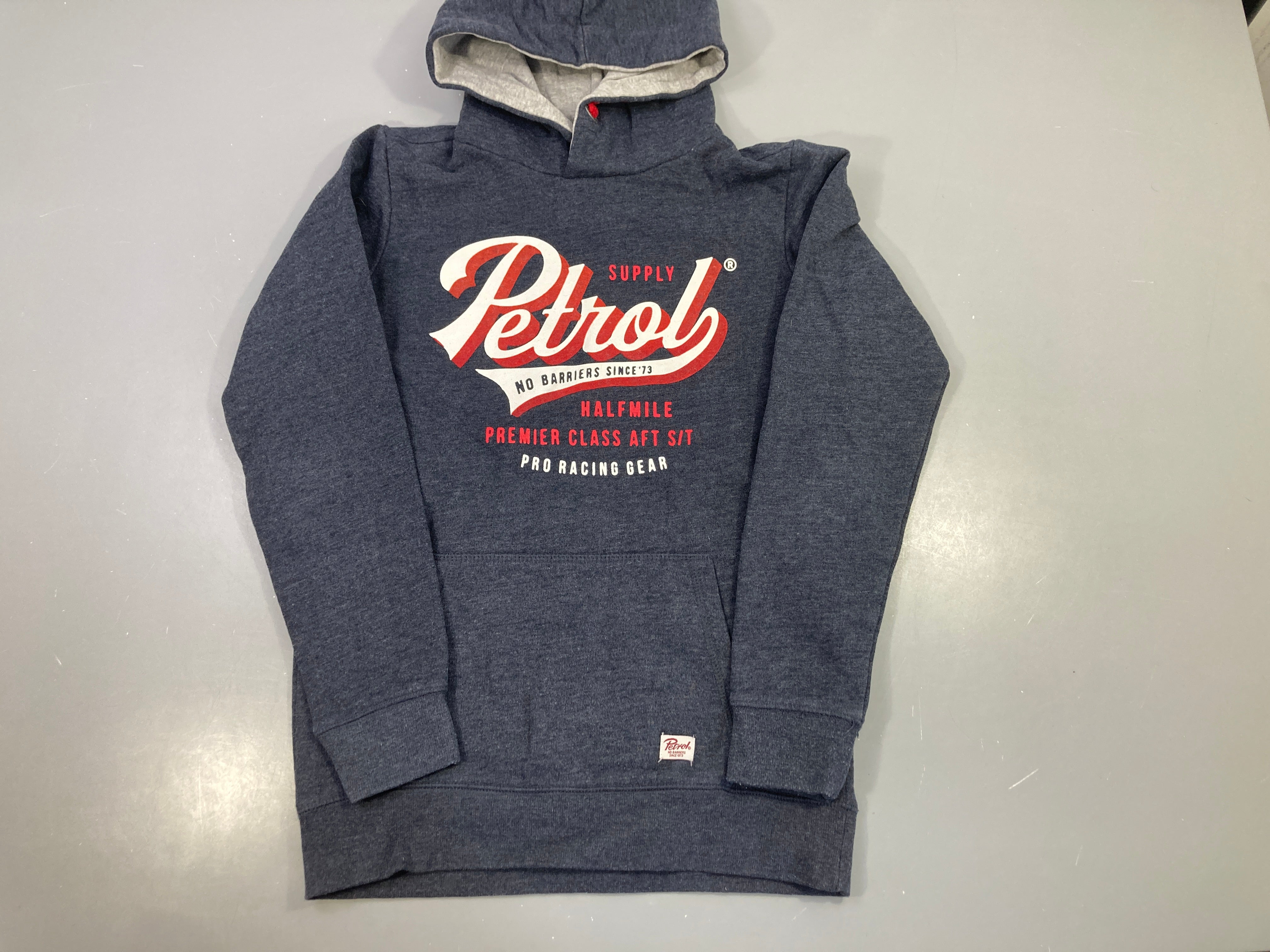 Sweat capuche bleu marine chiné Petrol Supply