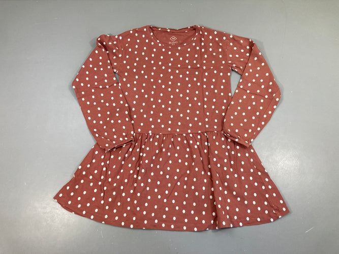 Robe m.l jersey brune pois, moins cher chez Petit Kiwi