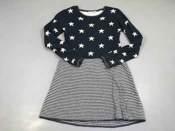 Robe m.l molleton bleu marine licornes avec sacoche