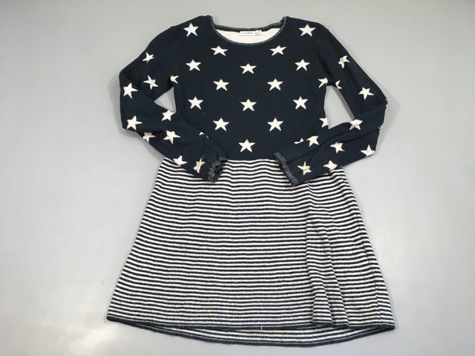 Robe m.l molleton bleu marine licornes avec sacoche, moins cher chez Petit Kiwi
