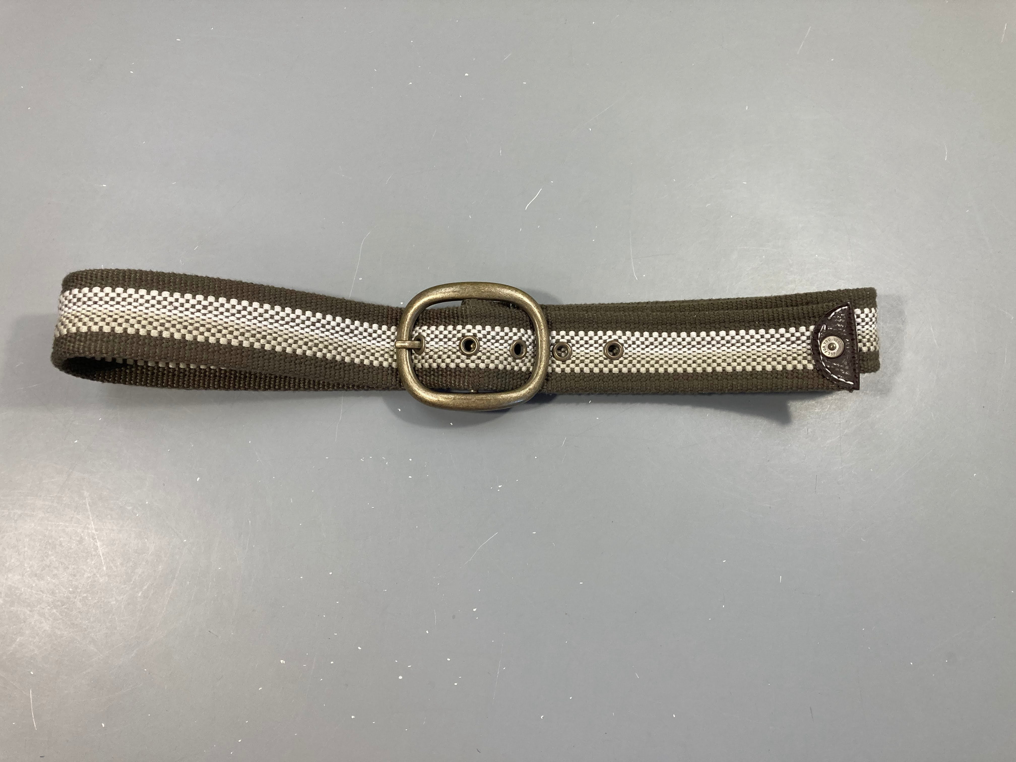 Ceinture kaki/blanc/beige