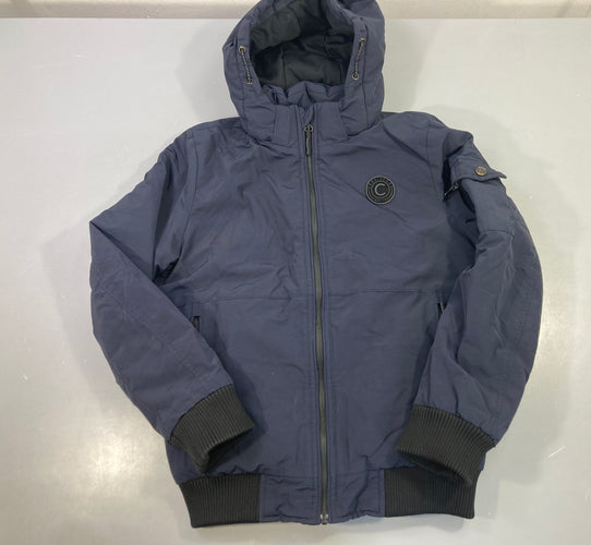 Veste capuche bleu marine zippé, très bon état, moins cher chez Petit Kiwi