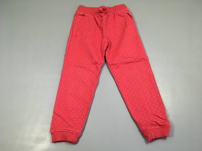Pantalon molleton rose pois, moins cher chez Petit Kiwi