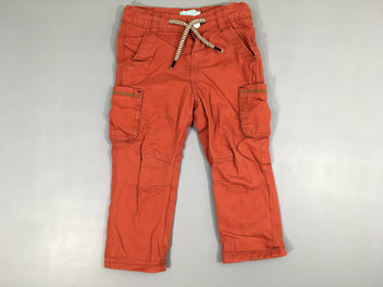 Pantalon cargo rouge doublé jersey
