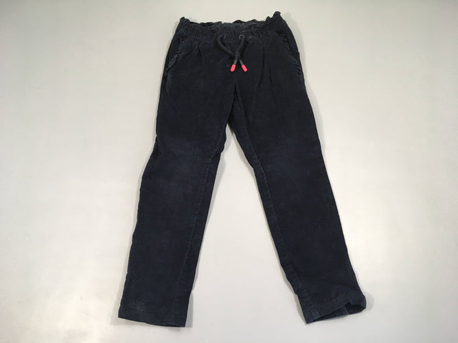 Pantalon velours côtelé bleu marine doublé jersey, moins cher chez Petit Kiwi