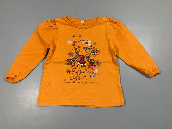 T-shirt m.l orange fille, moins cher chez Petit Kiwi