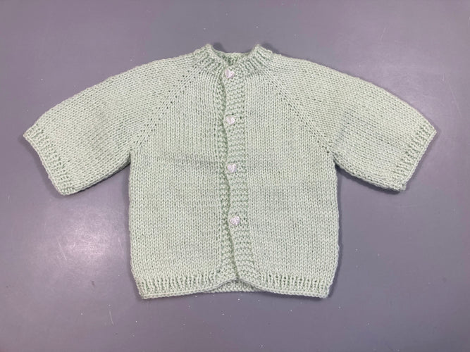 Gilet vert  fait main, moins cher chez Petit Kiwi