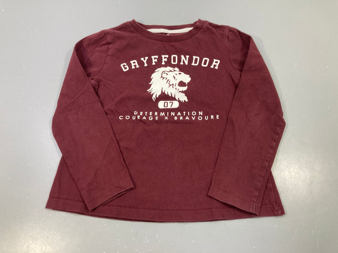T-shirt m.l bordeaux Gr.yfondor lion, moins cher chez Petit Kiwi