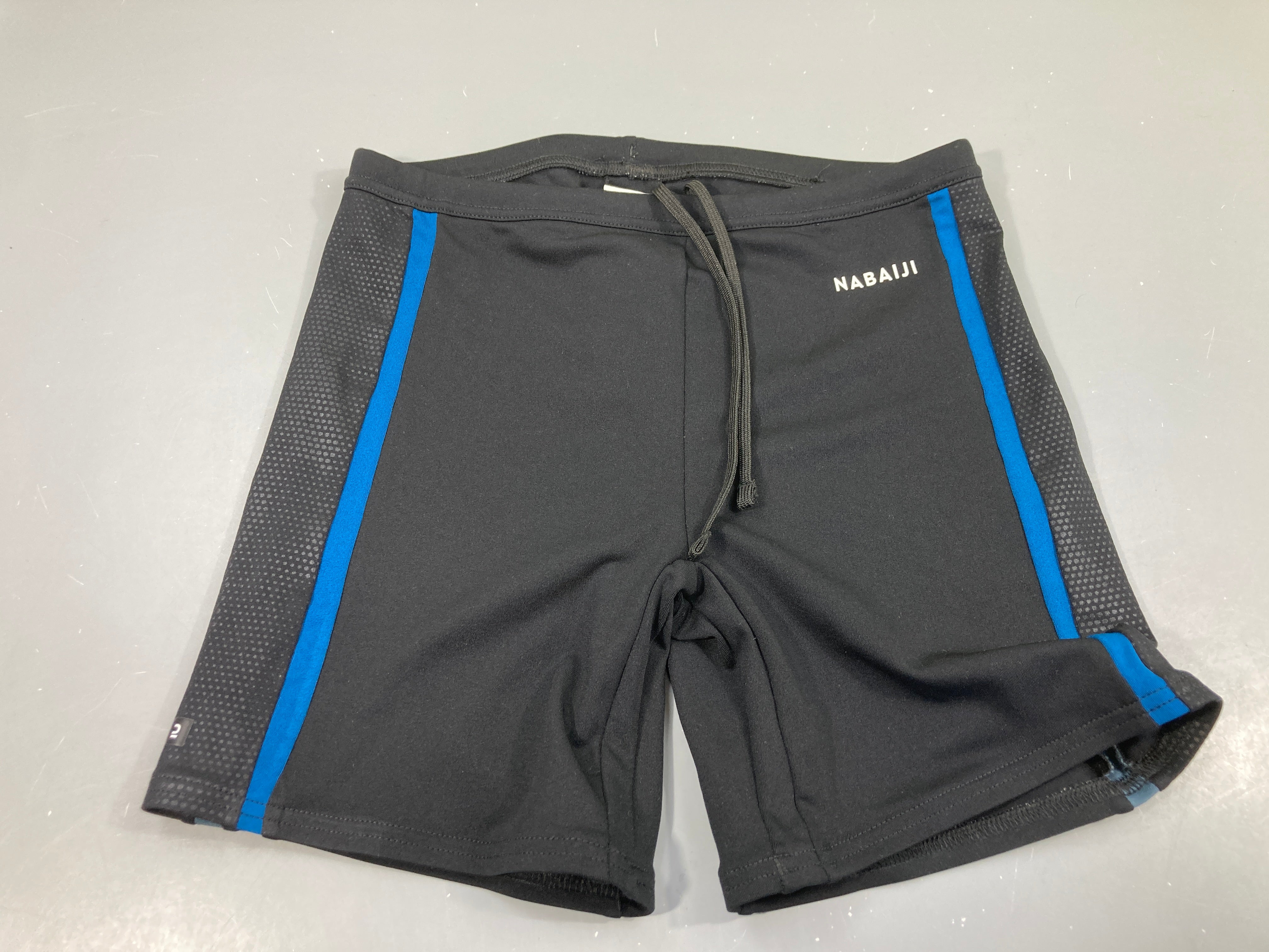 Maillot Boxer noir bandes bleues