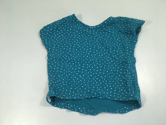 T-shirt m.c tetra bleu canard pois blancs, moins cher chez Petit Kiwi
