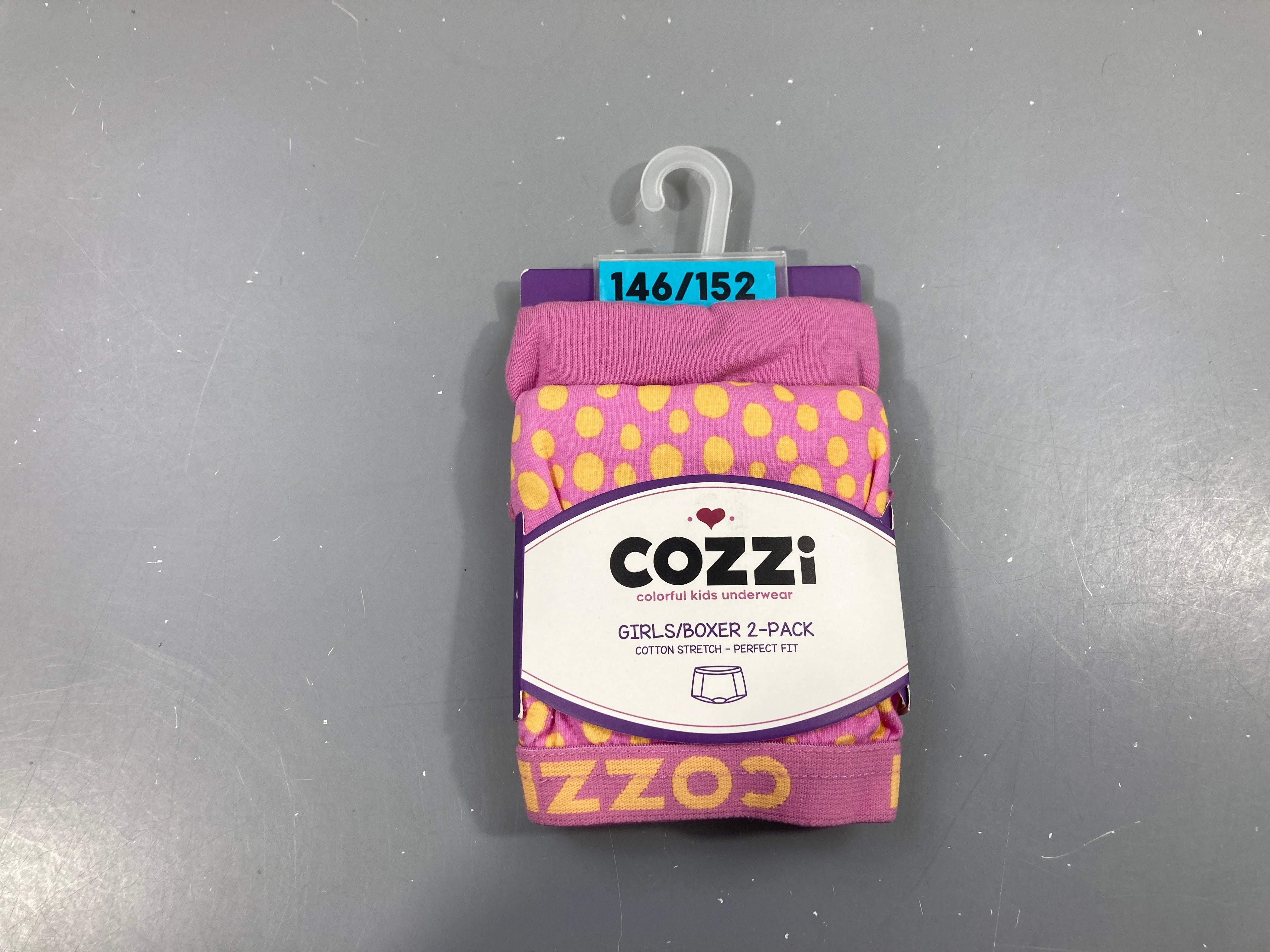 Neufs-2 Boxers roses pois jaunes