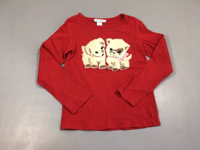 T-shirt m.l rouge chiens, moins cher chez Petit Kiwi