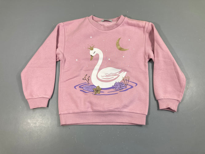 Sweat rose cygne, moins cher chez Petit Kiwi
