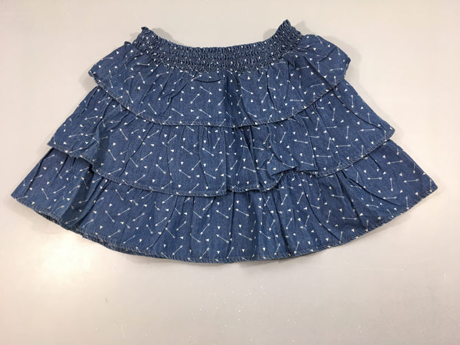 Jupe volants denim flèches taille élastique, moins cher chez Petit Kiwi