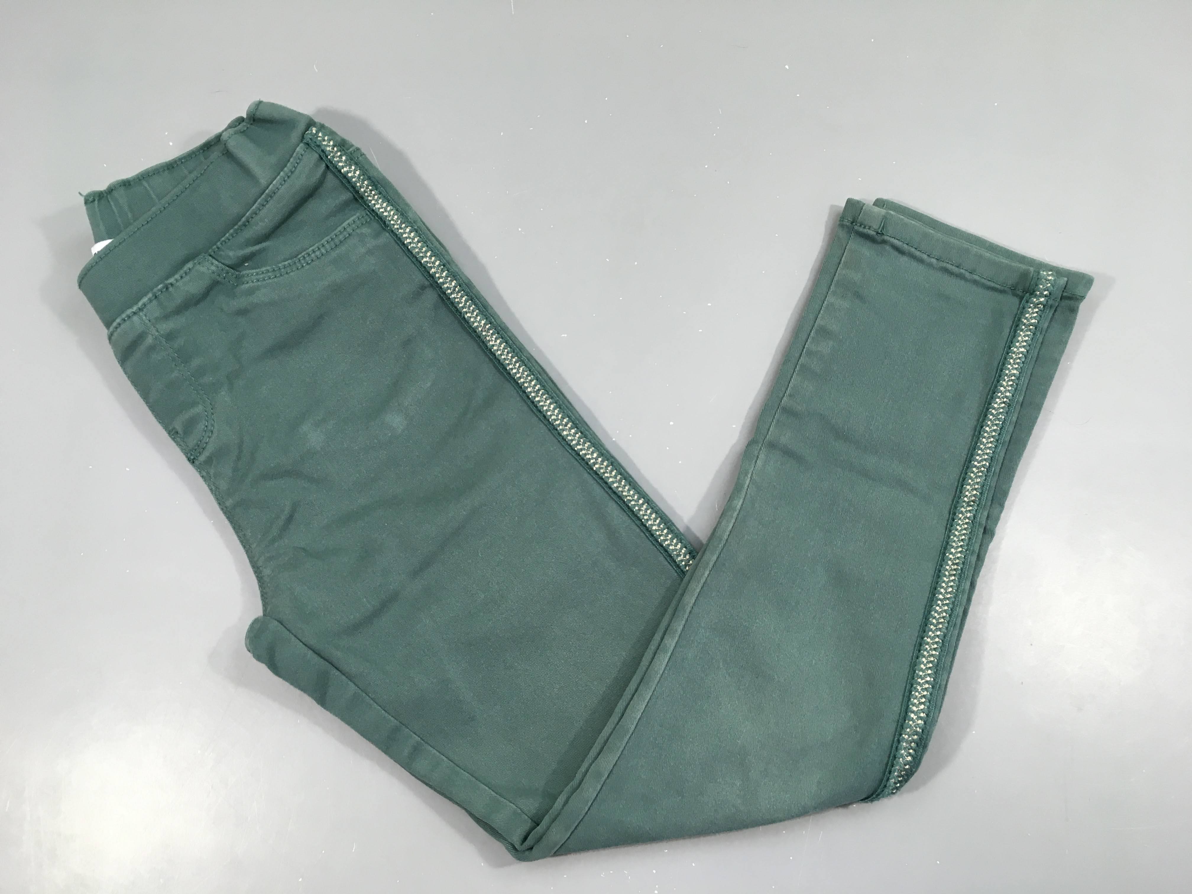 Tregging vert bandes latérales brodées