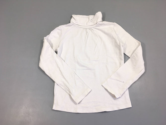 T-shirt col roulé blanc strass, moins cher chez Petit Kiwi