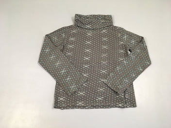 T-shirt col roulé gris chiné cercles