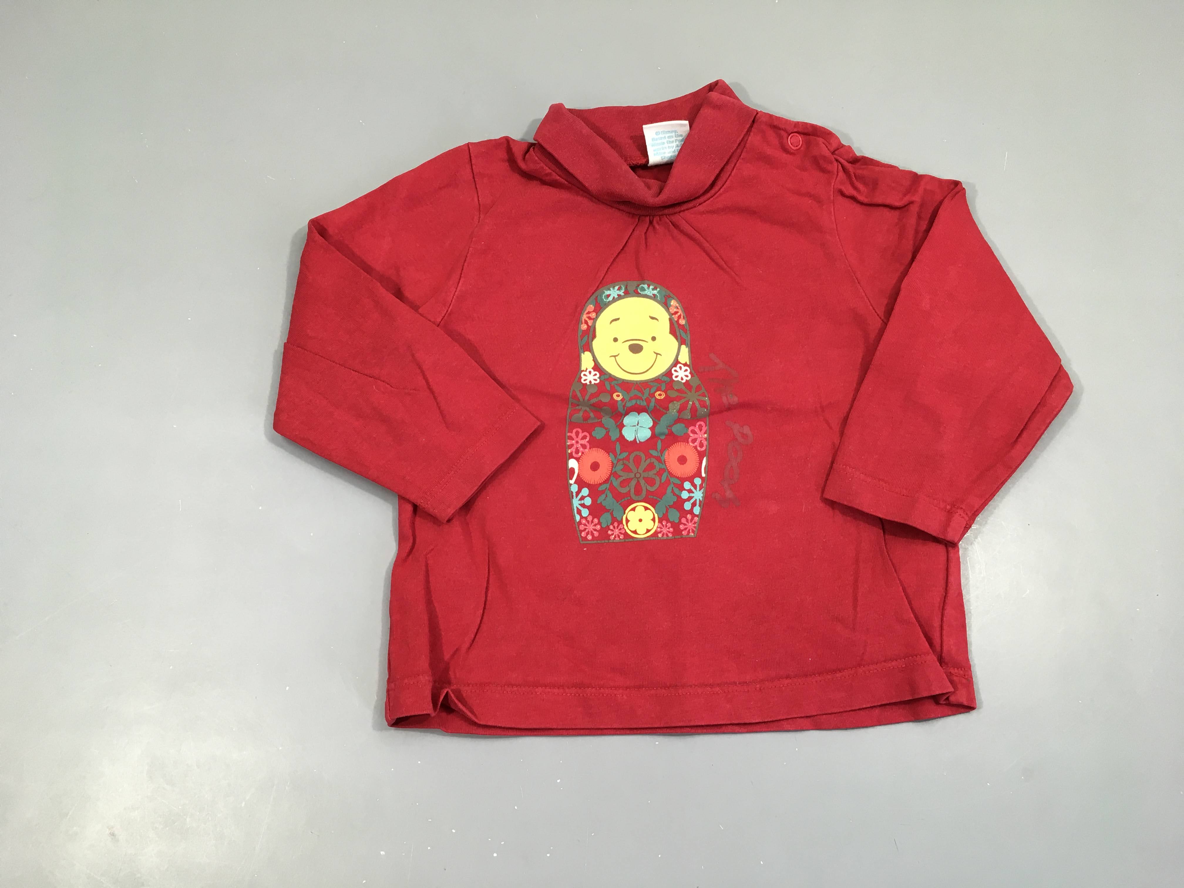 T-shirt col roulé rouge Winnie