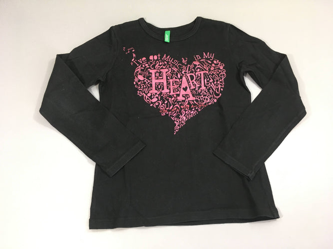 T-shirt m.l noir marine Heart, moins cher chez Petit Kiwi
