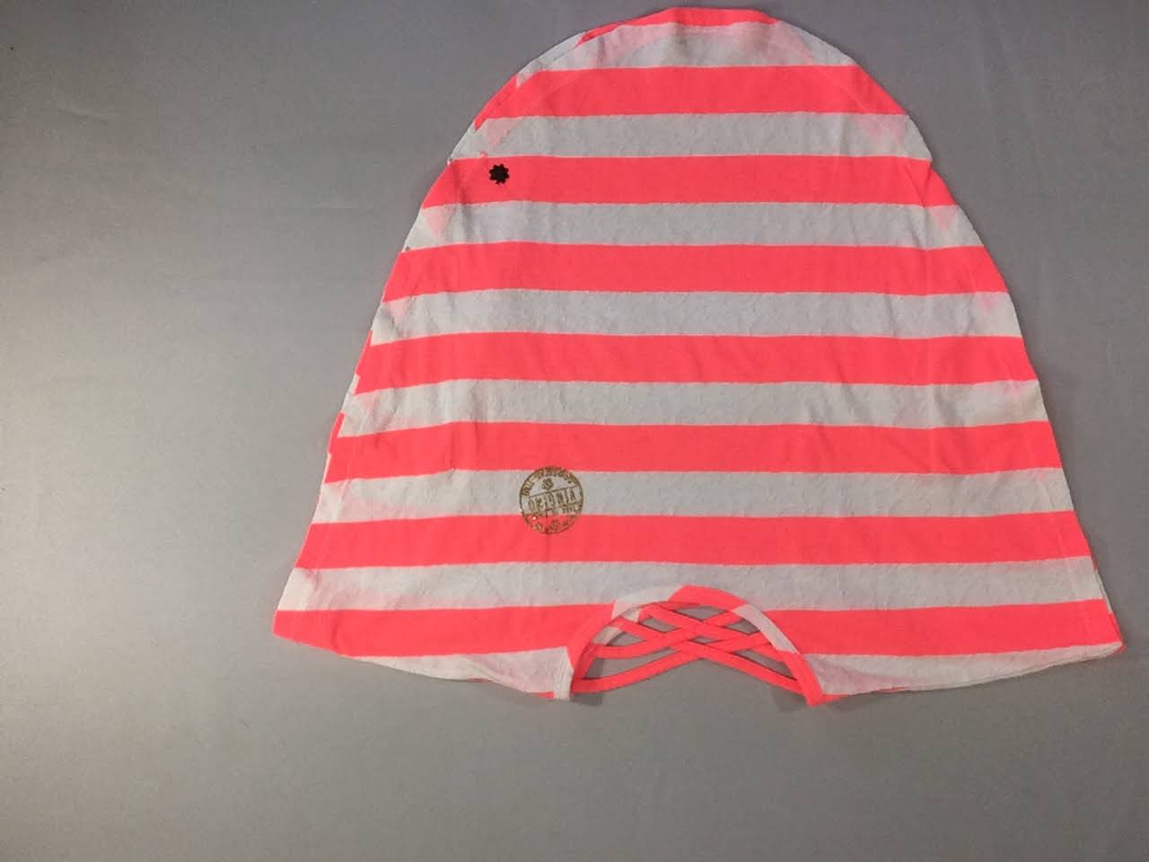 T-shirt-Poncho blanc rayé corail texturé Vingino