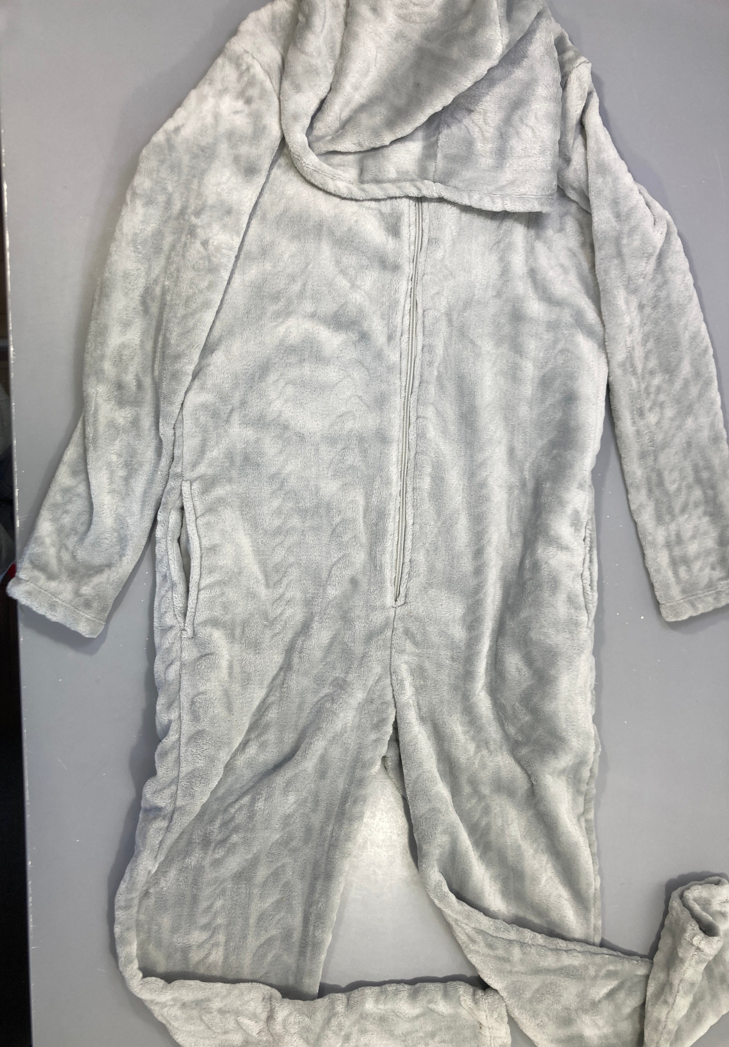 Surpyjama capuche gris duveteux, 34