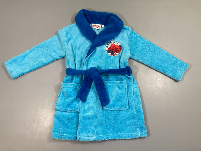 Peignoir velours bleu Spider Man, moins cher chez Petit Kiwi