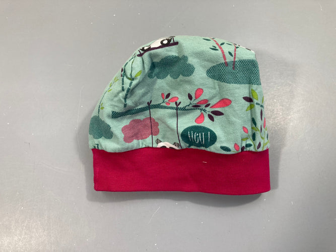 Bonnet jersey bleu/rose pandas, moins cher chez Petit Kiwi