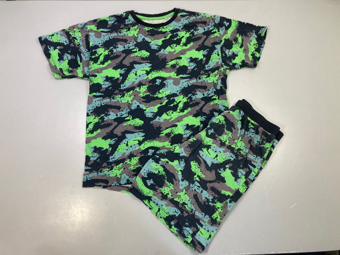 Pyjashort 2pcs jersey camouflage vert gris noir, moins cher chez Petit Kiwi