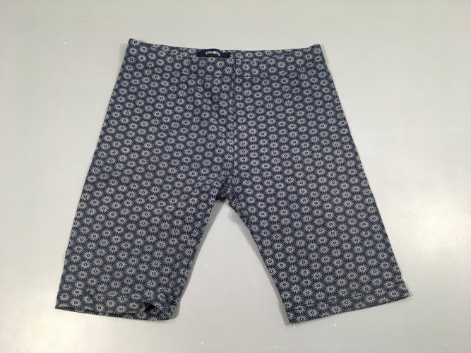 Legging short bleu foncé motifs ronds beiges, moins cher chez Petit Kiwi