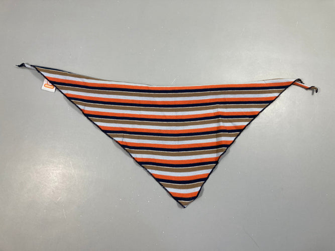 Bandana jersey rayé bleu/orange/beige, moins cher chez Petit Kiwi