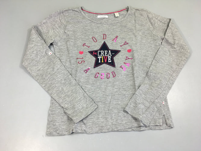 T-shirt m.l gris chiné Creative, moins cher chez Petit Kiwi