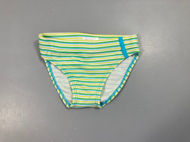 Maillot slip de bain blanc rayé bleu/vert, moins cher chez Petit Kiwi