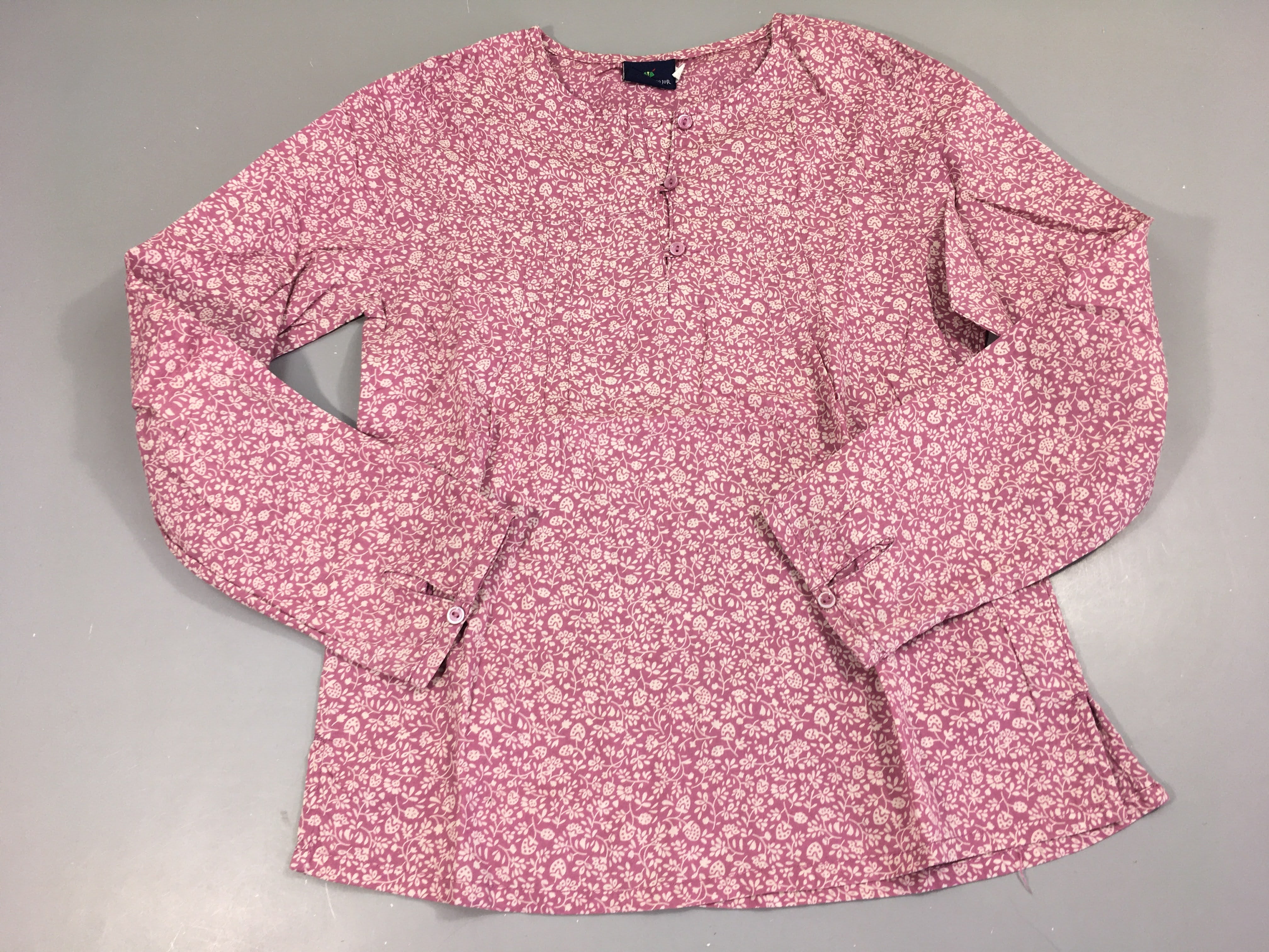 Blouse ml mauve fleurs