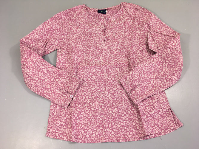 Blouse ml mauve fleurs, moins cher chez Petit Kiwi