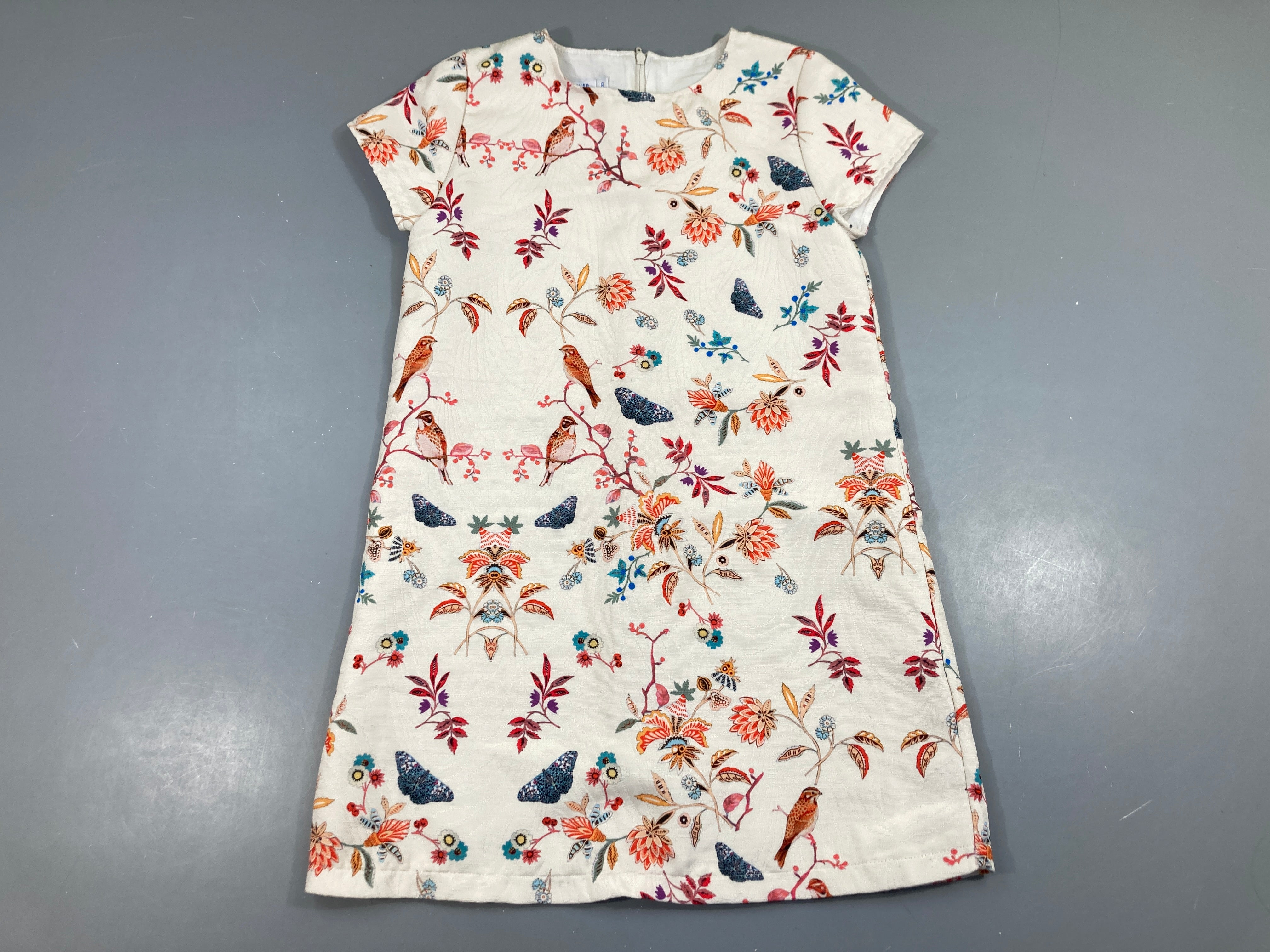 Robe m.c écru texturé fleuri Légèrement bouloché