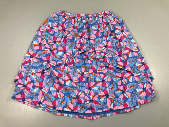 Jupe bleue papillons roses, moins cher chez Petit Kiwi