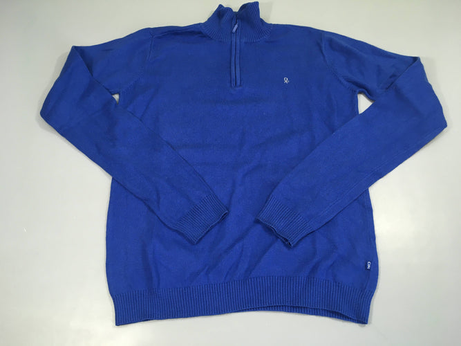 Pull col montant bleu, 10% laine, moins cher chez Petit Kiwi