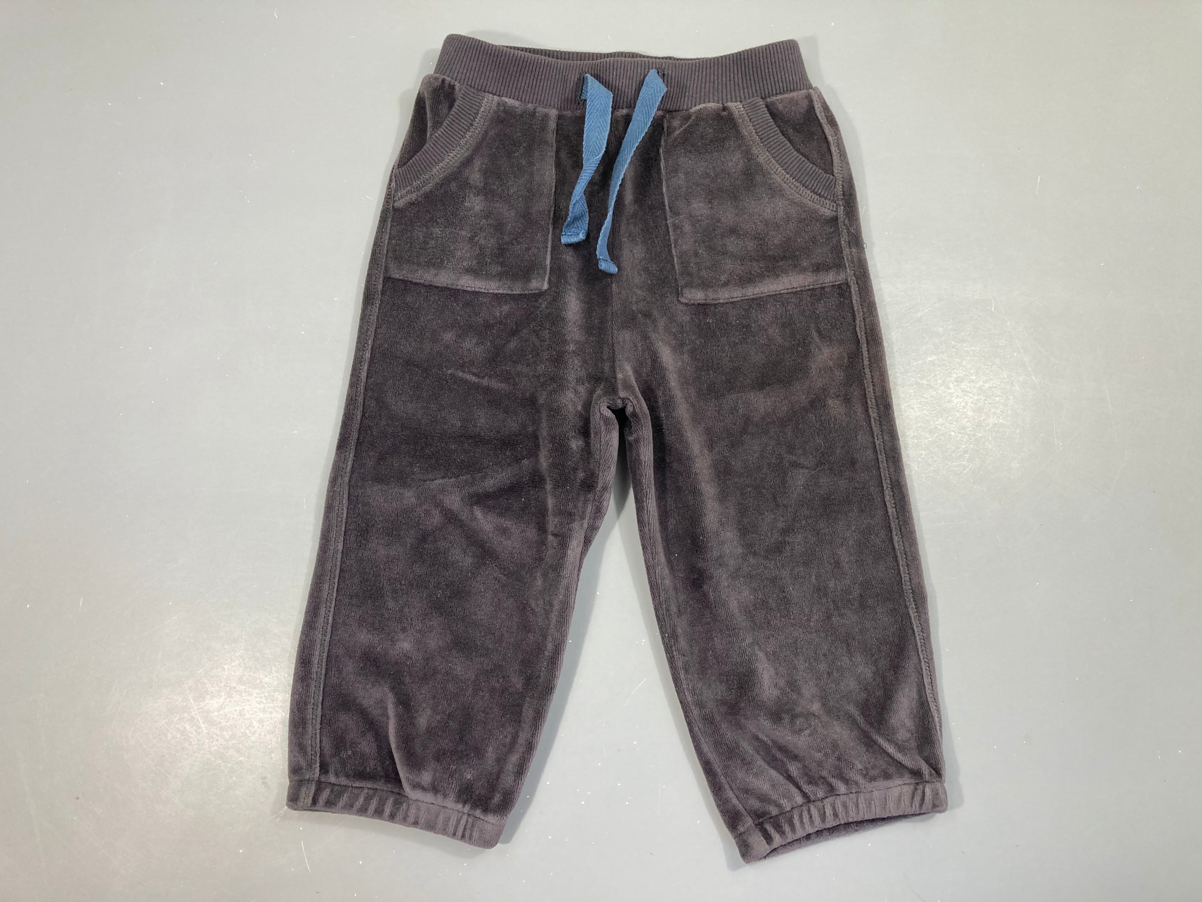 Pantalon velours ras mauve grisé