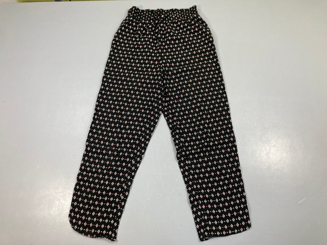 Pantalon fluide noir motifs blanc, moins cher chez Petit Kiwi