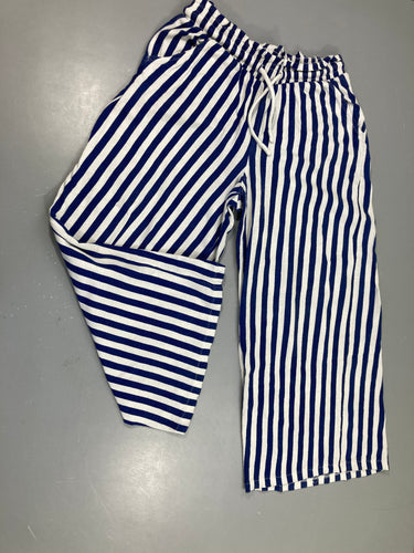 Pantalon fluide rayé blanc/bleu, moins cher chez Petit Kiwi