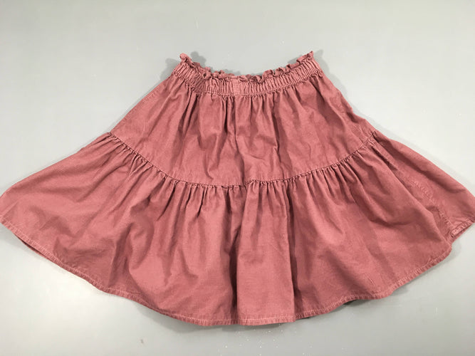 Jupe velours côtelé parme taille élastique, moins cher chez Petit Kiwi